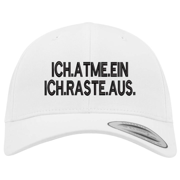 Curved Classic Snapback Cap "Ich atme ein - Ich raste aus"