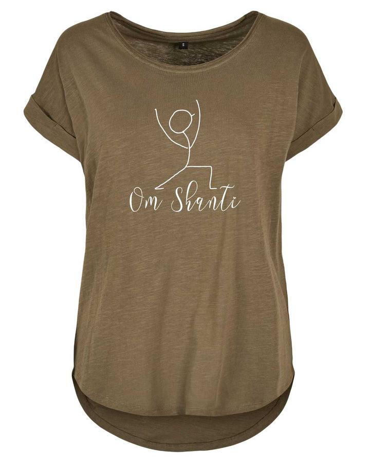 Yoga Ladies Long Slub Tee "Om Shanti"