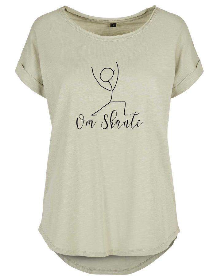 Yoga Ladies Long Slub Tee "Om Shanti"